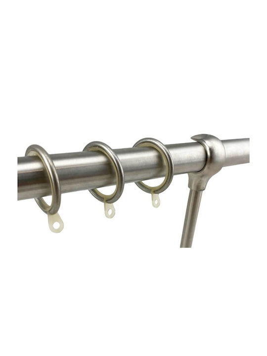 Metallic Curtain Pole Fs Home A03 Ø25mm Matte Nickel Crystal Single 160 Cm