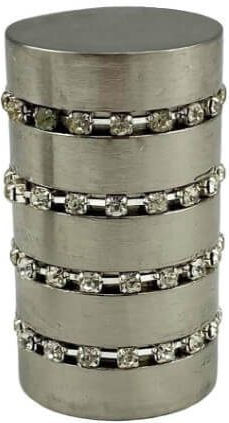 Metallic Curtain Pole Fs Home A02 Ø25mm Matte Nickel Strass Second Rail 120 Cm