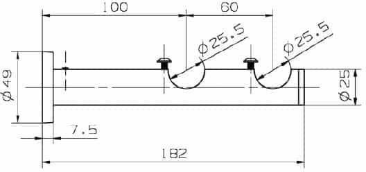 Zogometal Curtain rail base Wall made of Metal Bronze 1pcs