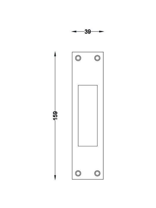 Perfect Handles Χούφτα Πόρτας με Οπή Μαύρη 159mm 232-mat-black