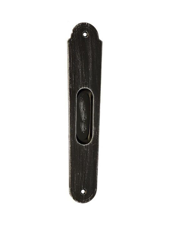 Zogometal 135 Türgriff Vertieft Black Patina Silver 235mm (Zentrenabstand 205mm) 135