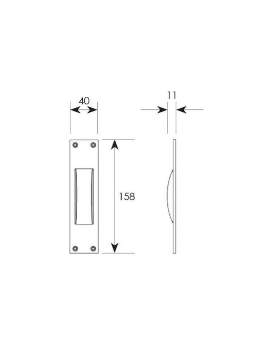Zogometal Gold Door Flush Handle with Key Hole 158mm 230