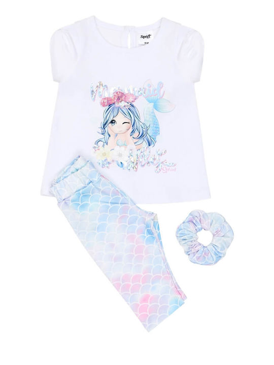 Kids Set with Leggings Summer 3pcs White