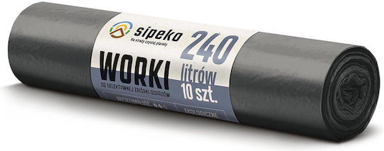 EcoStrong Σακούλες Απορριμάτων Χωρητικότητας 240lt 140x95cm 10τμχ Μαύρες