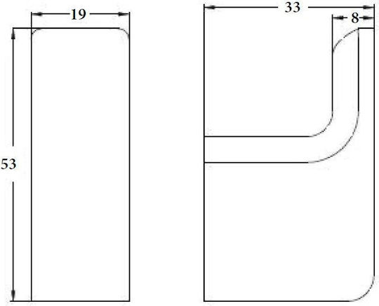 Sparke Palmia 05 Single Wall-Mounted Bathroom Hook ​1.9x5.3cm Silver