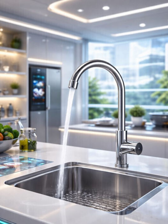 Kitchen Faucet Counter Silver