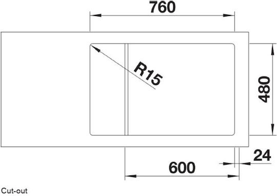 Blanco Drop-In Sink Synthetic Granite W78xD50cm