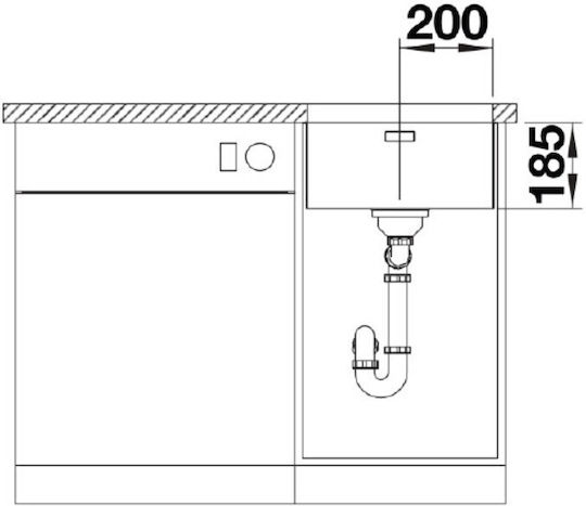 Blanco Solis 400-u Unterbau Küchenspüle Inox M44xB44cm Silber