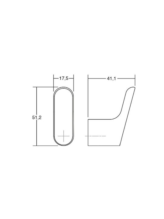 Viefe Wall Hanger Metal White 1.75x4.11x5.12cm