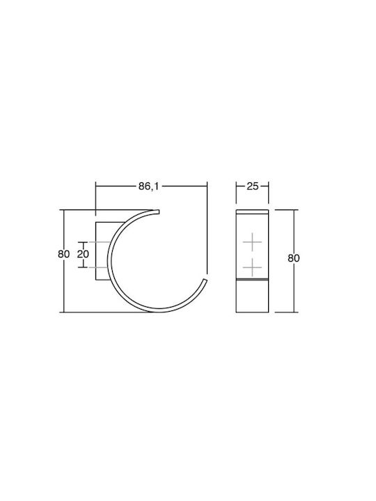 Κρεμάστρα Viefe Birdd 7024 080 Zm2 M2 Ματ Μαύρο 25x80x86mm
