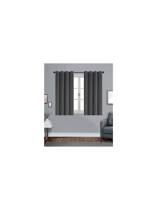 Chios Hellas Blackout Window Curtain with Dark Gray Grommets 140x160cm
