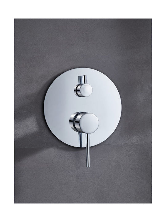 Imex Built-in Mixer, Hand Shower & Shower Head Set for Shower 2 Exits Silver