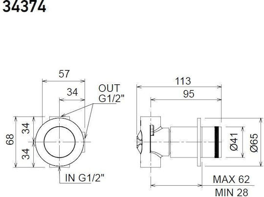 Armando Vicario Glam Built-in Mixer & Diverter Set for Shower 2 Exits