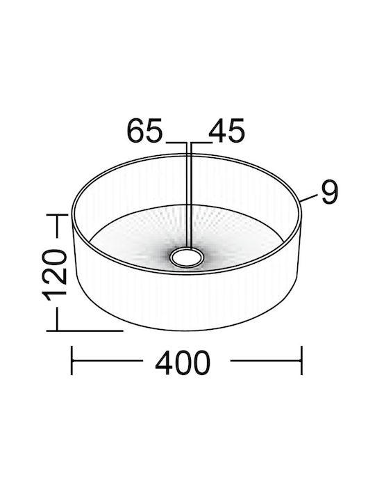 Voss Deasupra Blatului Chiuvetă Sticlă 40x40x12cm Glass Grey