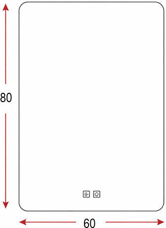 Bathroom Mirror Led Touch Mirrorlux Eos S-4533v Rectangular 800x600mm