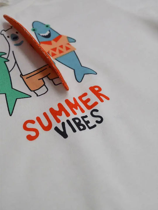 Комплект Лято 2бр Бяло/оранжево Summer Vibes
