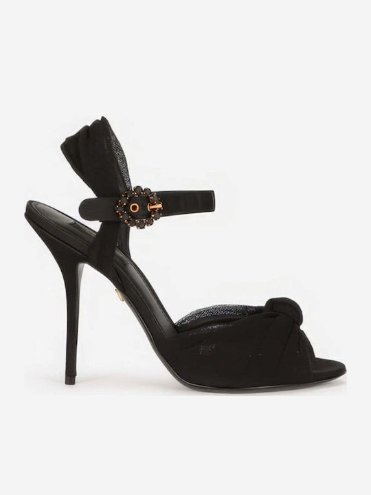 Dolce & Gabbana Δερμάτινα Πέδιλα Μαύρα