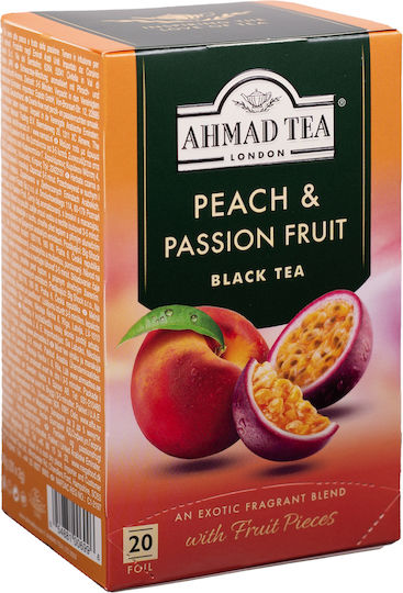 Ahmad Tea Schwarz Tee 20 Beutel 1Stück mit Aroma Pfirsich & Passionsfrucht