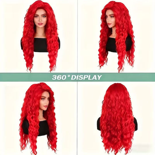 Animis Beauty Perucă Cu Păr Sintetic Roșu 70cm