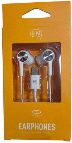 Awei M75 Earbuds Handsfree Earphones with USB-C Plug White