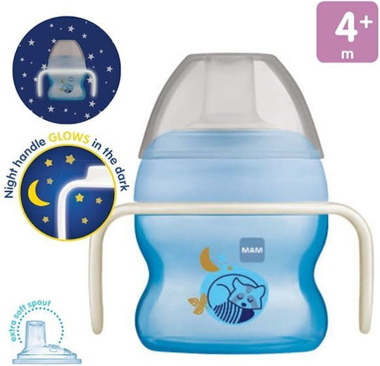 Mam Starter Cup Night Εκπαιδευτικό Μπιμπερό Πλαστικό Γαλάζιο για 4m+ 150ml