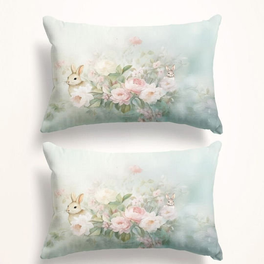 Set 2 3d Pillowcases Flowers Bunnies 50x70cm Romeo