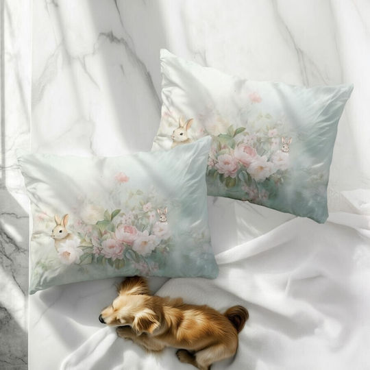 Set 2 3d Pillowcases Flowers Bunnies 50x70cm Romeo