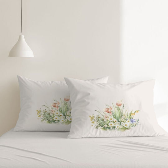 Set 2 Pillowcases 3d Spring Flowers Eggs 50x70cm Egly