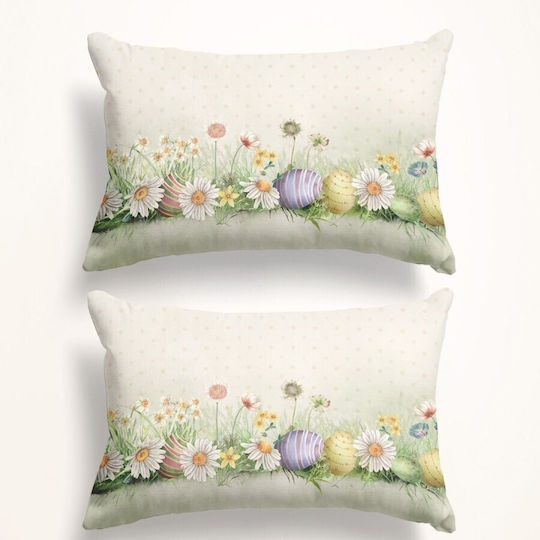 Set 2 Pillowcases 3d Spring Flowers Eggs 50x70cm Egly