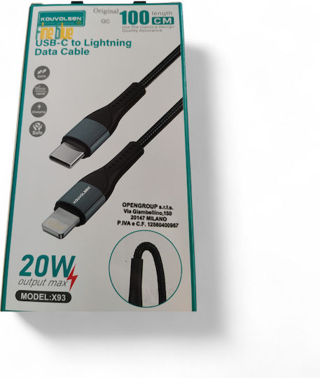 Kouvolsen USB-C to Lightning Cable 20W 1m