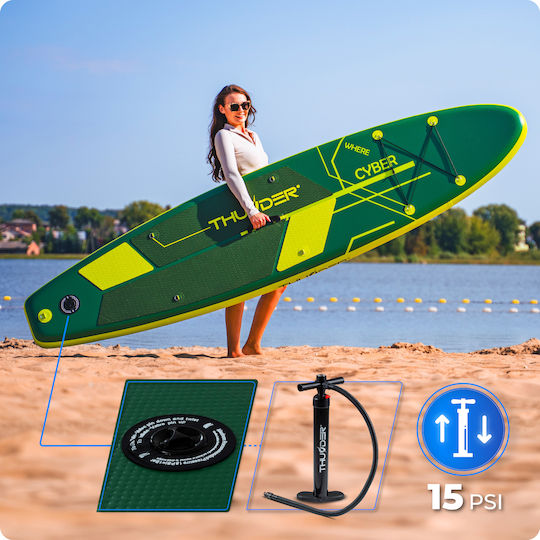Thunder Inflatable SUP Board 320cm Inflatable SUP Board with Length 3.2m Green