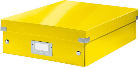 Leitz Storage Box Leitz Wow Click & Store Organizer Laminated Cardboard Medium Yellow
