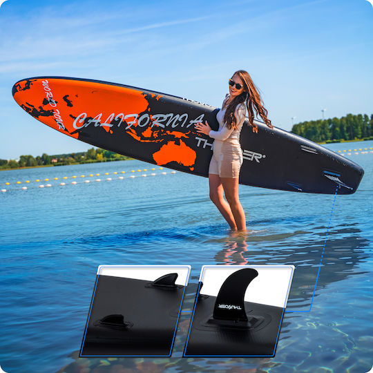Thunder Inflatable SUP Board 365cm Φουσκωτή Σανίδα SUP με Μήκος 3.65m Πορτοκαλί