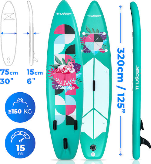 Thunder Inflatable SUP Board 320cm Inflatable SUP Board with Length 3.2m Green