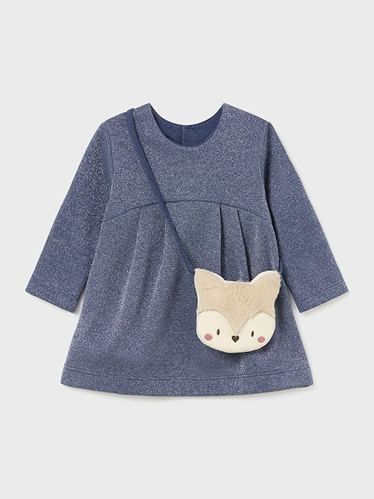 Children's Dress Long Sleeve Set with Accessories Blue