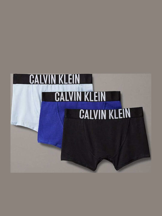 Calvin Klein Set Kids Boxers Black/Blue Silver Fog/Breezy Blue 3 Pieces