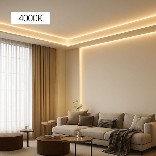 Vivalux LED Лента За Телевизор 24V Неутрално Бяло Светлина 5m Тип COB с Захранване и Дистанционно Управление