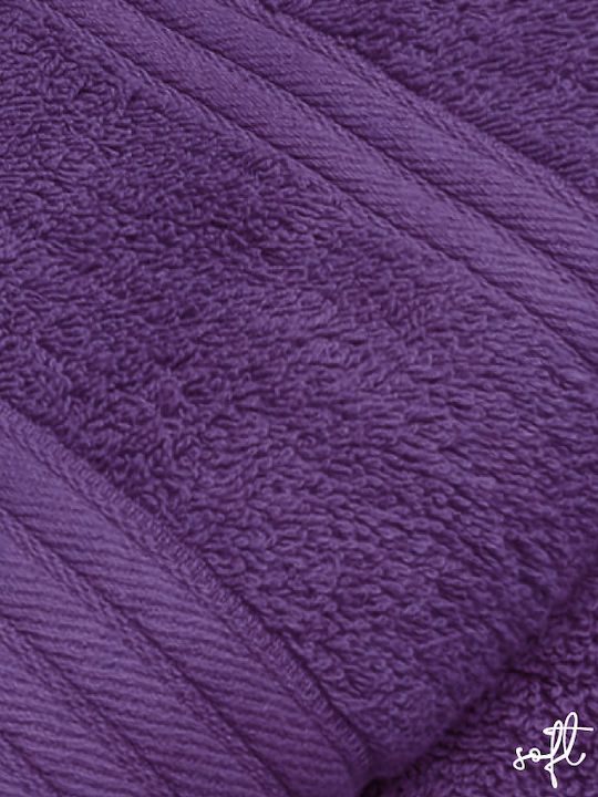 Cosy Life Πετσέτα Προσώπου Soft Line Μωβ 2τμχ Βάρους 500gr/m²