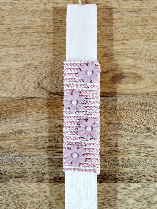 Osterkerze Rund Handgefertigt 26d033 Rosa
