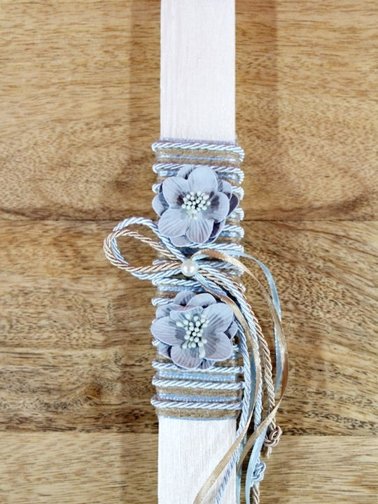 Lumanare De Paste Rotundă Handmade 26δ028 Albastră