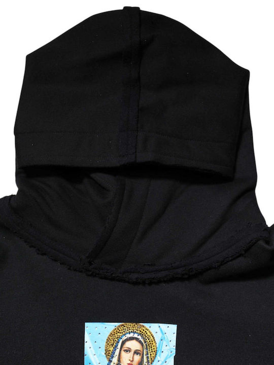 Damen Sweatshirt mit Kapuze Schwarz