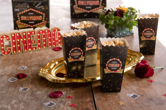 Popcorn Box Hollywood Party Tableware 8 Pieces
