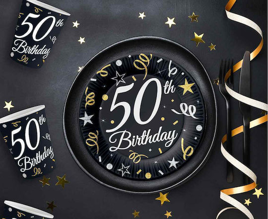 Farfurie Pentru Petrecere Ziua De Naștere 50th Dulce 6 Bucăți