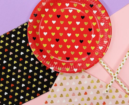 Valentine Food Plate for Party 6 Pieces