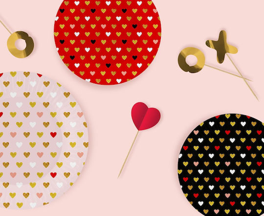 Valentine Food Plate for Party 6 Pieces
