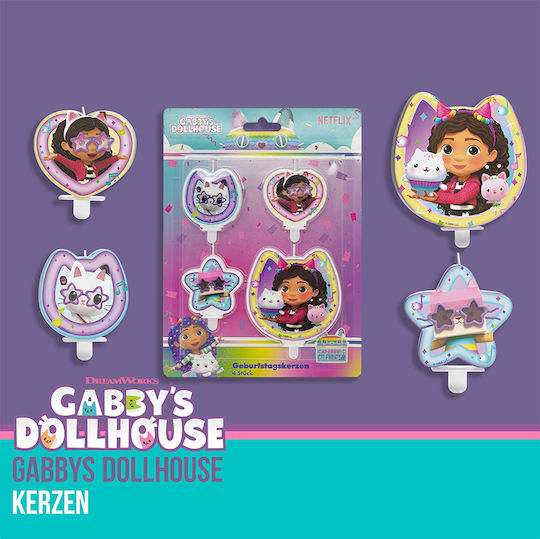 Birthday Candles Gabbys Dollhouse 4 Pieces