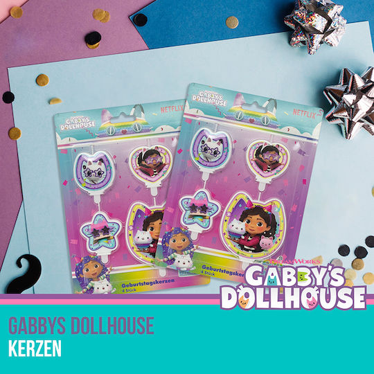Birthday Candles Gabbys Dollhouse 4 Pieces