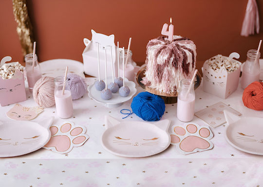 Party Tablecover Pink Footprints 180x120cm