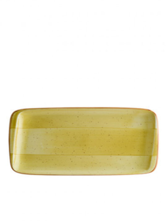 Bonna Amber Servierplatte Rechteck aus Porzellan Grüne 34x16cm