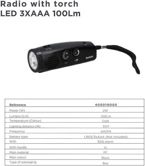 Rechargeable LED Flashlight with Maximum Brightness 100lm